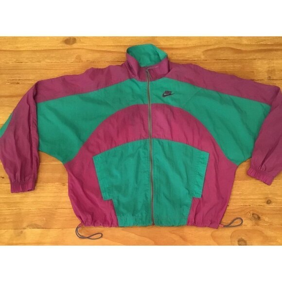 Nike Jackets & Blazers - Vintage Nike Gray Tag Windbreaker Teal Purple Color Block Girls L 14 - Womens S